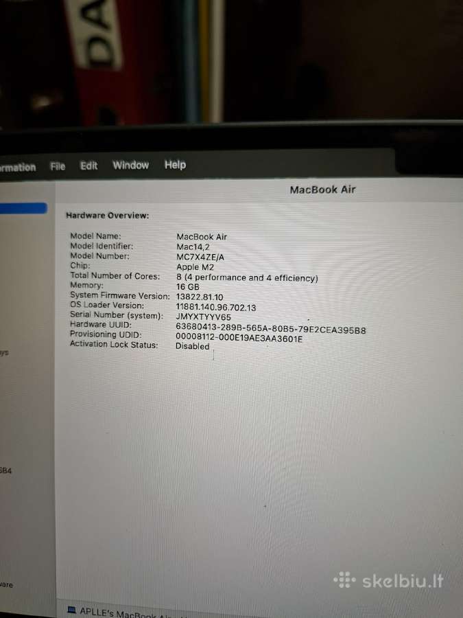 MacBook air 2022 - nuotraukos Nr. 4