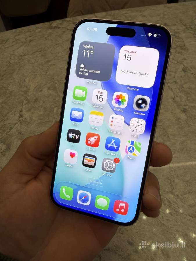 Apple iPhone 15, 128gb 100% baterija - nuotraukos Nr. 3