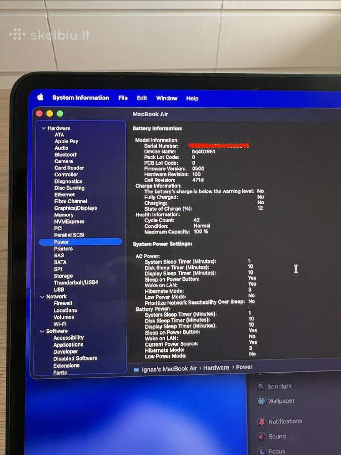 Apple MacBook Air M4 13.6 16gb RAM 512gb SSD - nuotraukos Nr. 3