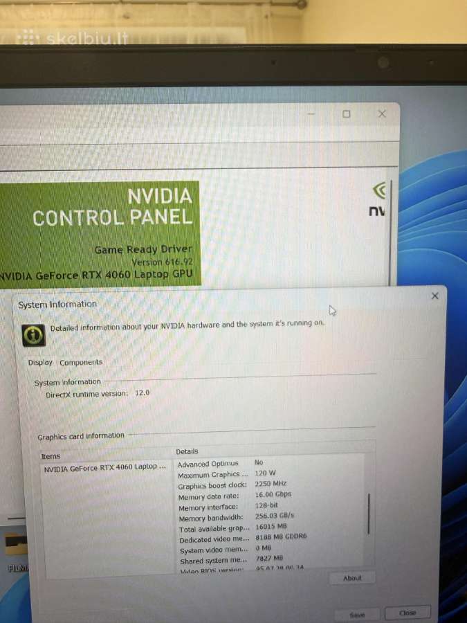 Hp Omen 16.1 Rtx 4060 - nuotraukos Nr. 8
