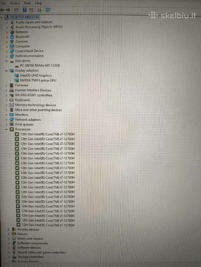 Precision i7-12700h 1*32gb Ddr5 512gb T600 4gb - nuotraukos Nr. 6