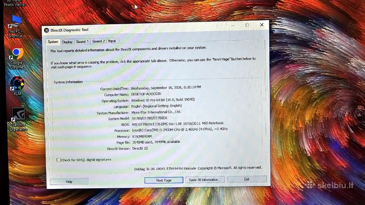 Msi Gt780 Dx i5/8gb/480ssd+640hdd/17.3 - nuotraukos Nr. 4