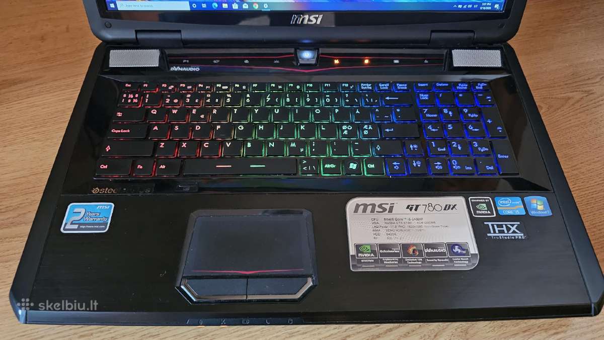 Msi Gt780 Dx i5/8gb/480ssd+640hdd/17.3 - nuotraukos Nr. 15