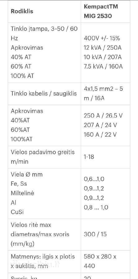 Suvirinimo aparatas Kemppi kempact mig 2530 - nuotraukos Nr. 3