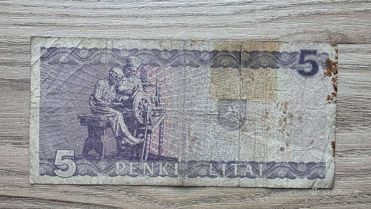 1993 metų 5 litai Jablonskis pigus - nuotraukos Nr. 2