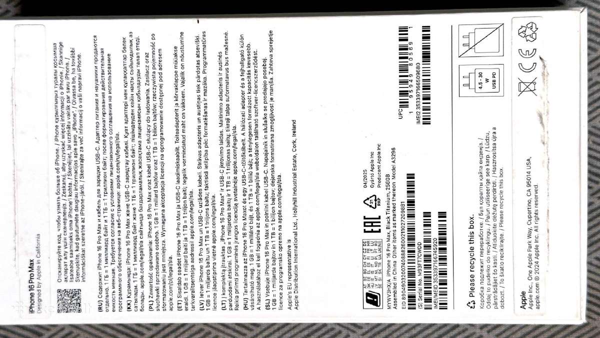 iPhone Pro Max 16 256 GB Black Titanium - nuotraukos Nr. 7