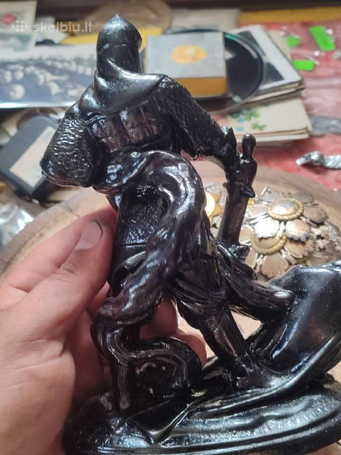 Antikvarinė metalinė statulėlė - nuotraukos Nr. 6