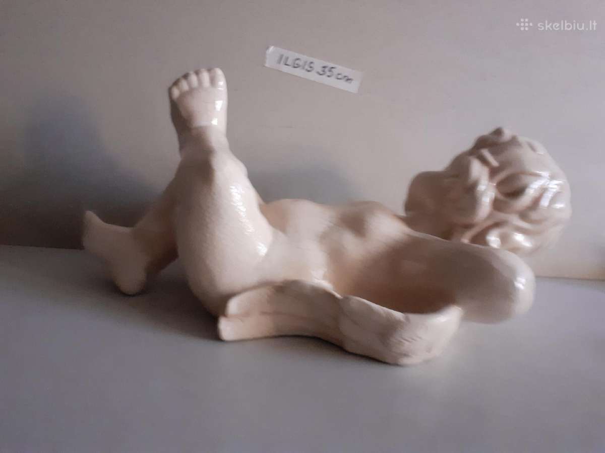 Didelė gulinčio angeliuko statulėlė Ilgis 35 - nuotraukos Nr. 5