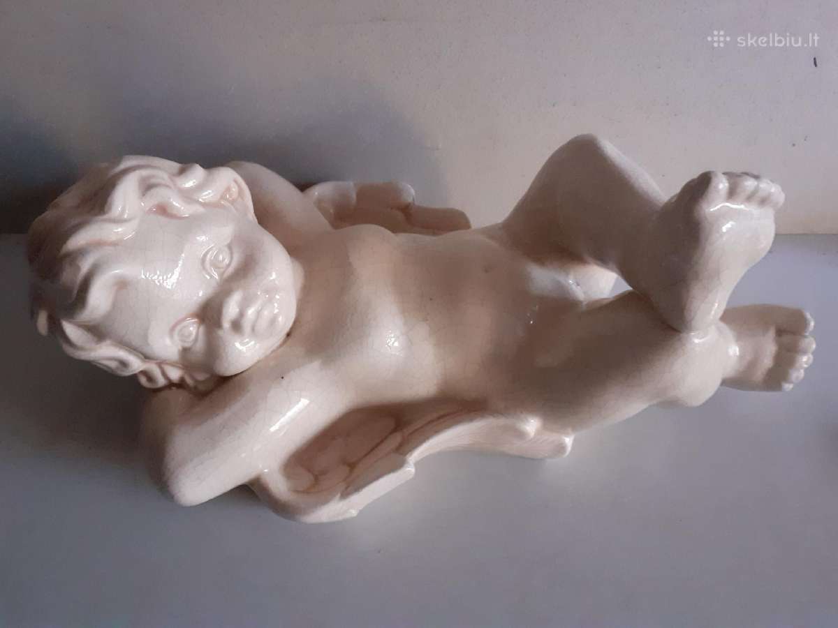 Didelė gulinčio angeliuko statulėlė Ilgis 35 - nuotraukos Nr. 6