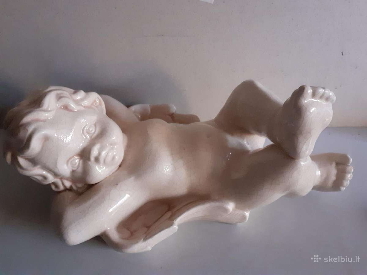 Didelė gulinčio angeliuko statulėlė Ilgis 35 - nuotraukos Nr. 7