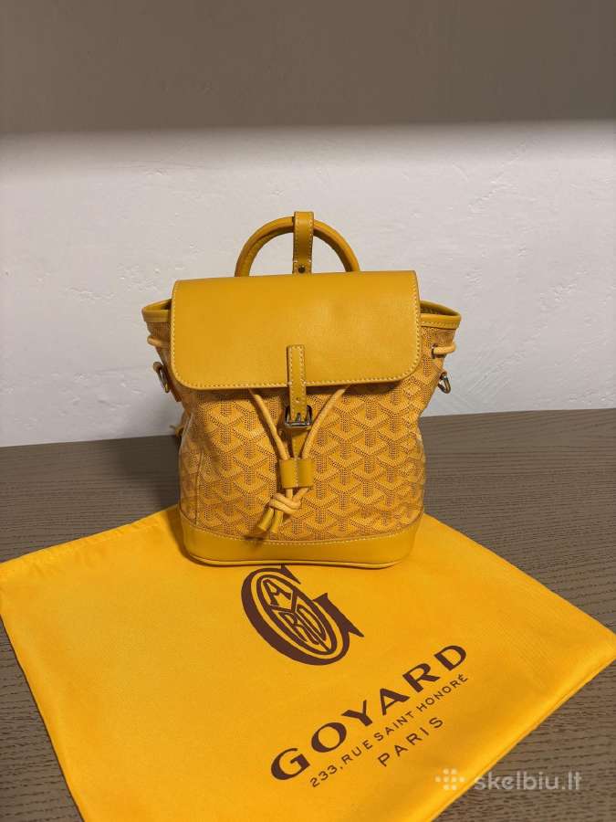 Goyardine Calfskin Mini Alpin Backpack Yellow - nuotraukos Nr. 2