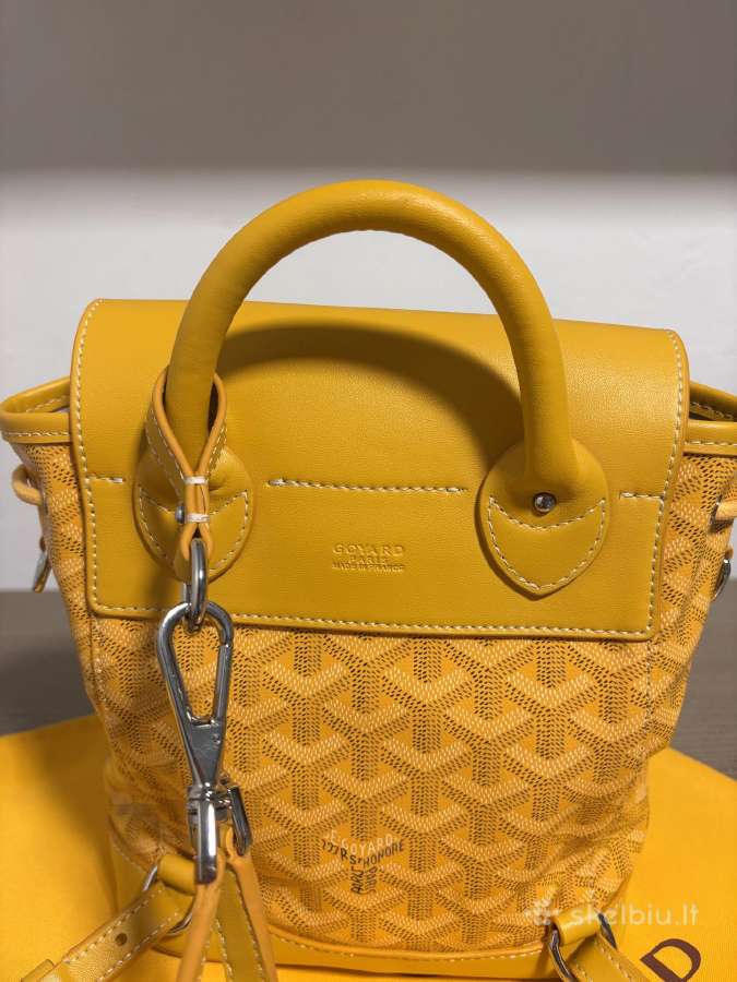 Goyardine Calfskin Mini Alpin Backpack Yellow - nuotraukos Nr. 3
