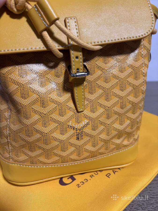 Goyardine Calfskin Mini Alpin Backpack Yellow - nuotraukos Nr. 5