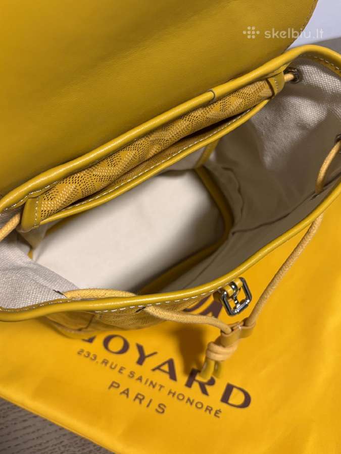 Goyardine Calfskin Mini Alpin Backpack Yellow - nuotraukos Nr. 11