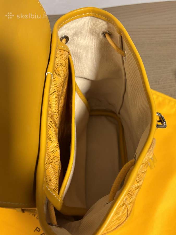 Goyardine Calfskin Mini Alpin Backpack Yellow - nuotraukos Nr. 13