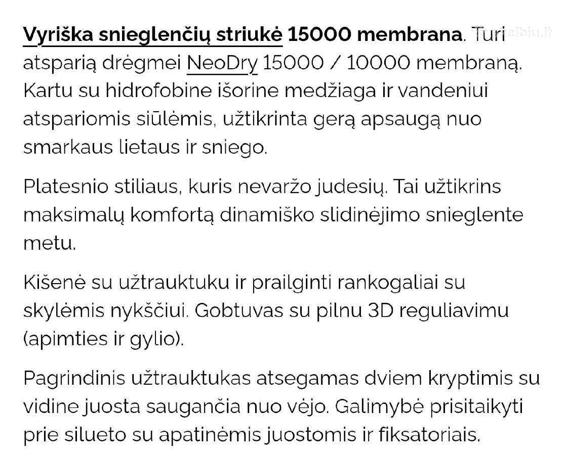 Vyriška slidinėjimo striukė15000 membrana - nuotraukos Nr. 8