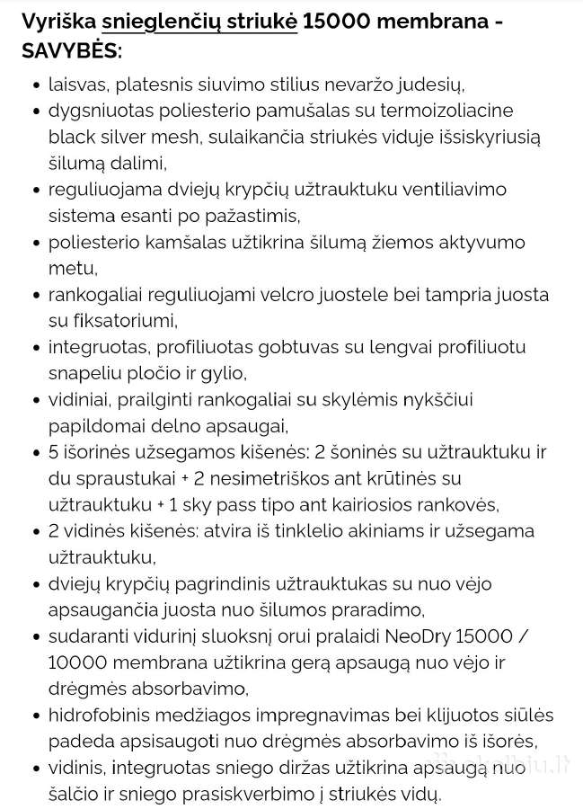 Vyriška slidinėjimo striukė15000 membrana - nuotraukos Nr. 9