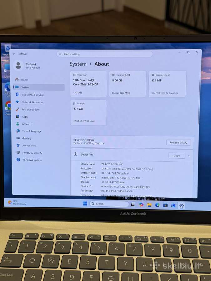 Asus Zenbook 14 Oled - nuotraukos Nr. 8