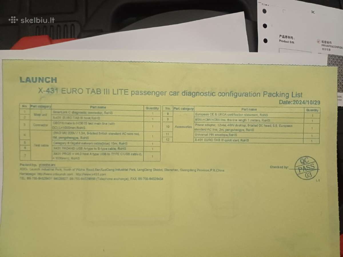 Launch X-431 Euro Tab III Lite - nuotraukos Nr. 7