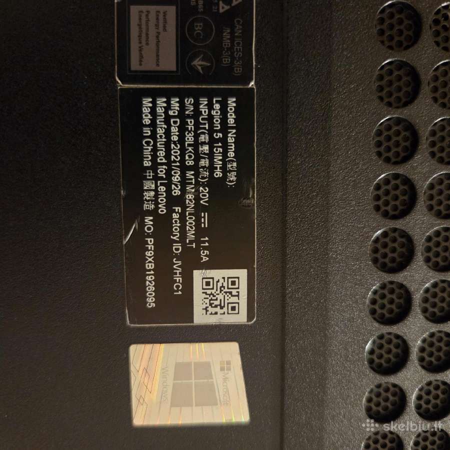 Lenovo legion 5imh6 - nuotraukos Nr. 2