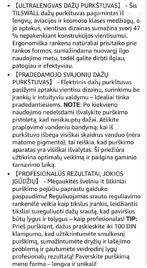 Elektrinis dažų purkštuvas - nuotraukos Nr. 5