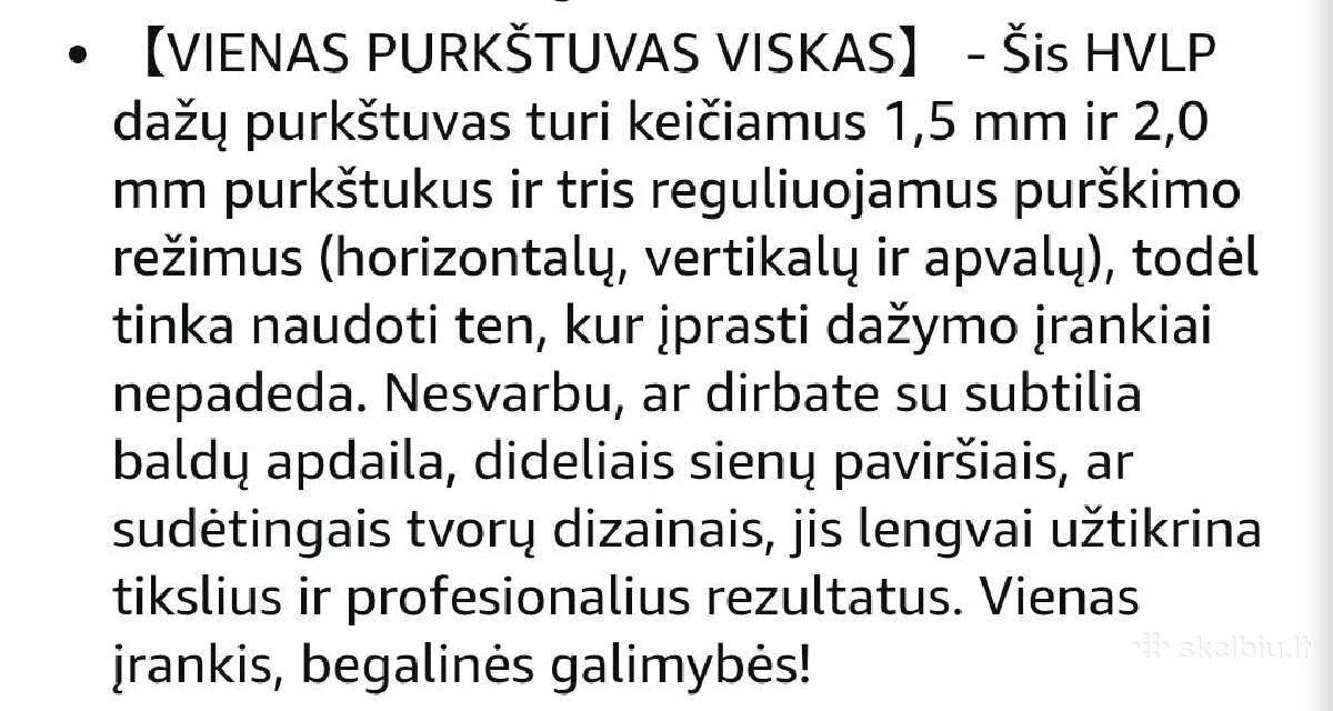 Elektrinis dažų purkštuvas - nuotraukos Nr. 6