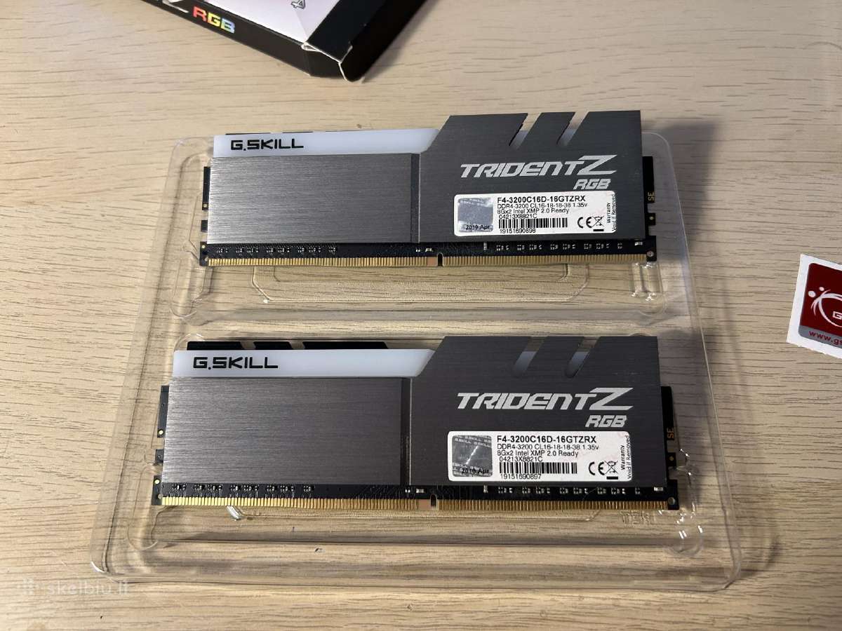 G.skill Tridentz Ddr4 16gb 2x8gb 3200mhz Cl16 Amd - nuotraukos Nr. 2