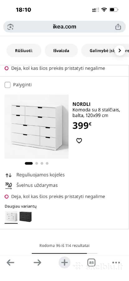 Ikea balta komoda - nuotraukos Nr. 5