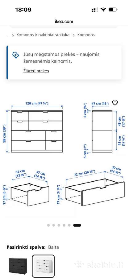 Ikea balta komoda - nuotraukos Nr. 6