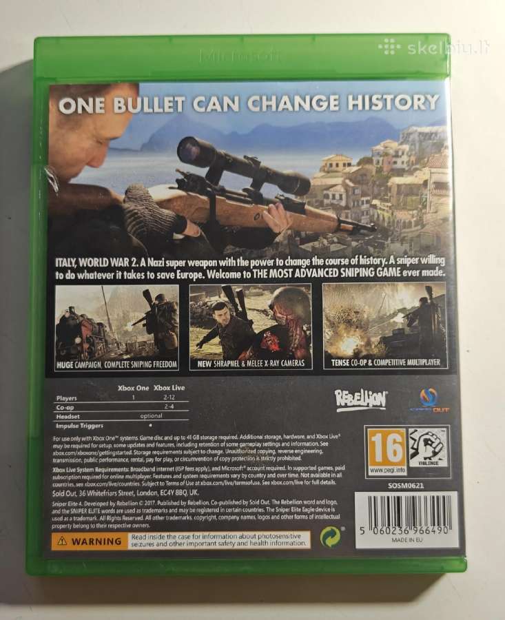 Xbox one - Sniper Elite 4 - nuotraukos Nr. 2