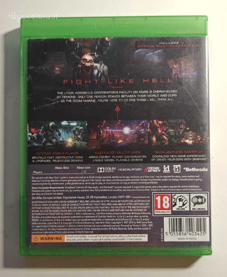 Xbox one - Doom - nuotraukos Nr. 2