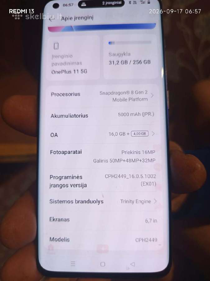 Oneplus 11. 256gb 16gb RAM - nuotraukos Nr. 3