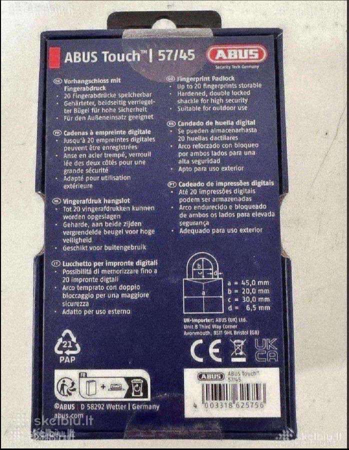 Pirstu atspaudu uzraktas Abus Touch 57/45 - nuotraukos Nr. 2