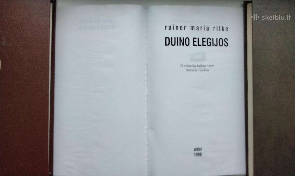 Rilke. Duino elegijos. Maltės Lauridso Brigės užra - nuotraukos Nr. 3