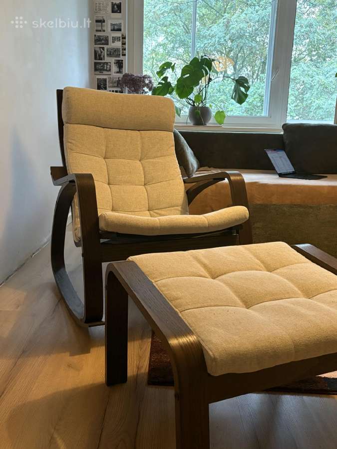 Ikea supamasis fotelis su kojų kėdute - nuotraukos Nr. 2