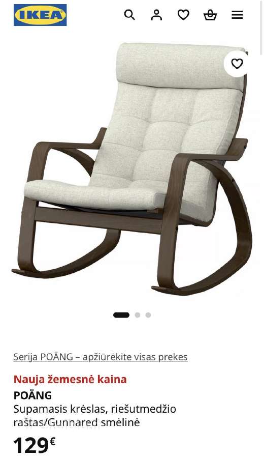 Ikea supamasis fotelis su kojų kėdute - nuotraukos Nr. 4