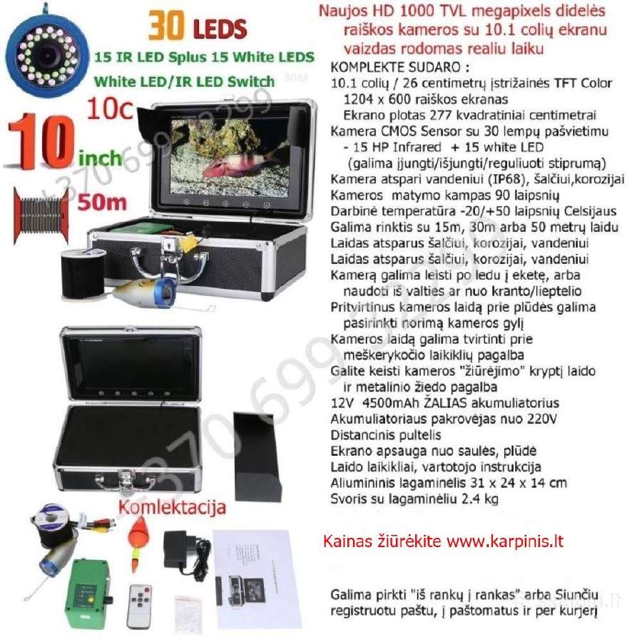 Povandeninė kamera 4 colių 89 € - nuotraukos Nr. 13