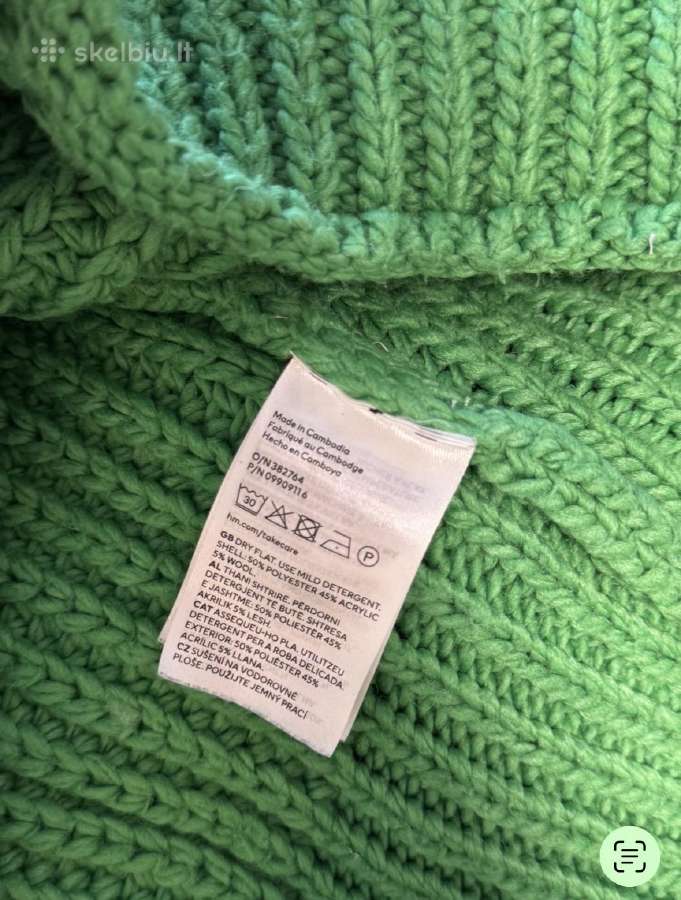 H&m žalias megztinis aukštu kaklu - nuotraukos Nr. 3