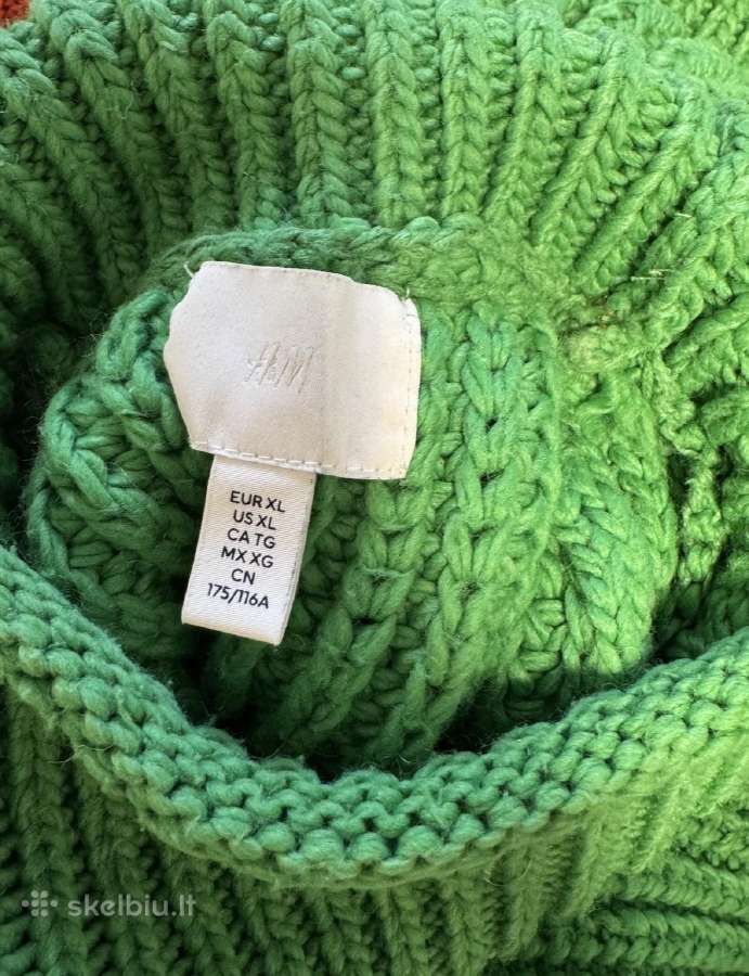 H&m žalias megztinis aukštu kaklu - nuotraukos Nr. 4