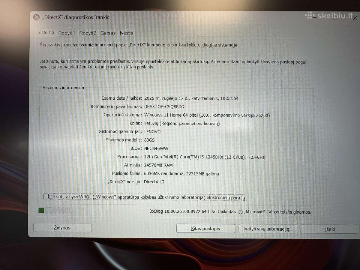 Lenovo Loq 15iax9 I5/rtx 4060/1tb/24gb Naudotas - nuotraukos Nr. 4