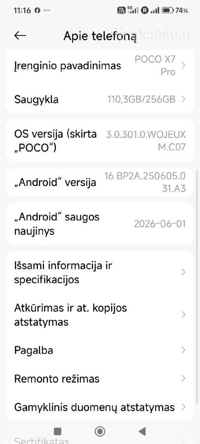 Poco x7 pro 12/256 GB juodas - nuotraukos Nr. 3