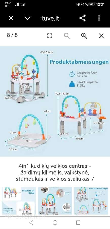 Vaikstyne - staliukas 3in1 - nuotraukos Nr. 3