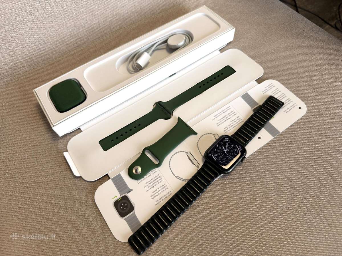 Apple Watch 7, 45 mm Green Aluminium and Ceramic - nuotraukos Nr. 2