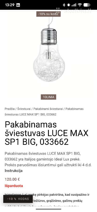 Šviestuvas lempa Zuma line - nuotraukos Nr. 4