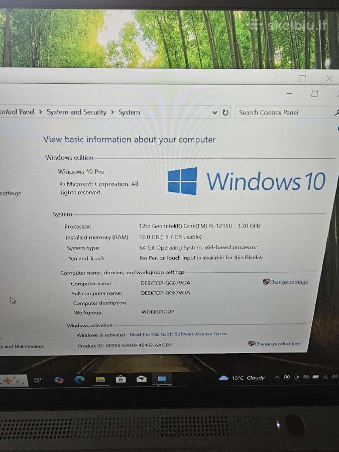 Lenovo Thinkpad T14 gen3 i5-12k/16/256 - nuotraukos Nr. 5