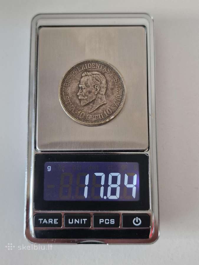 1938 m. 10 litų Antanas Smetona, sidabrinė moneta - nuotraukos Nr. 3