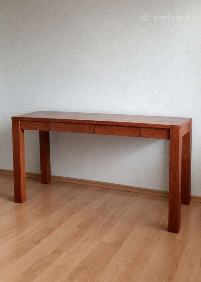 Medžio masyvo rašomasis/valgomasis stalas su kėde - nuotraukos Nr. 2