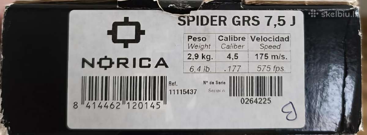 Orinis šautuvas Norica spider Grs 7,5j garantija - nuotraukos Nr. 8