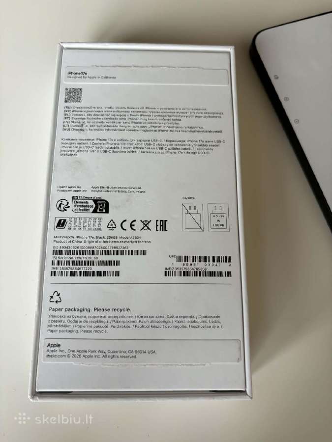 iPhone 17e 256gb Black – Naujas, 24 mėn. Garantija - nuotraukos Nr. 5