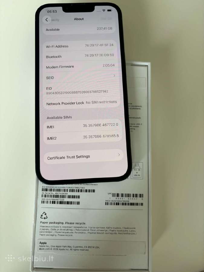 iPhone 17e 256gb Black – Naujas, 24 mėn. Garantija - nuotraukos Nr. 10